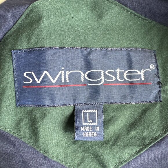 Vintage Swingster Jacket Windbreaker Mens L Ducks Back Full Zip With Hood NWT - Picture 2 of 14